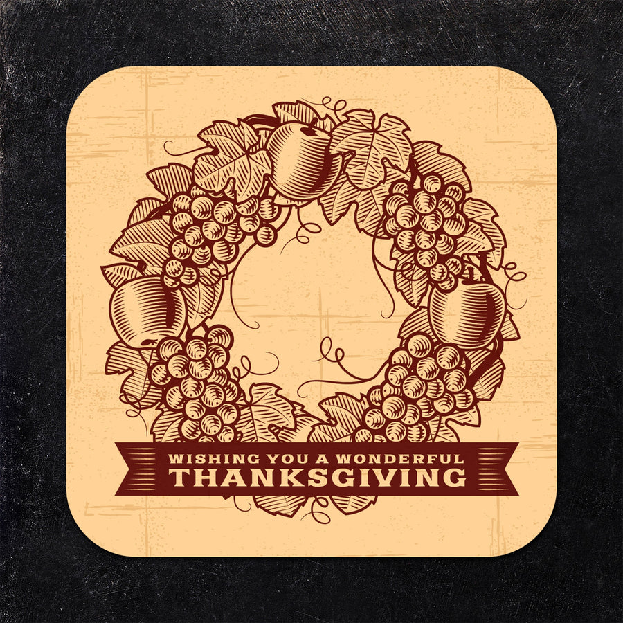 Wishing You a Wonderful Thanksgiving Paper Coaster Set