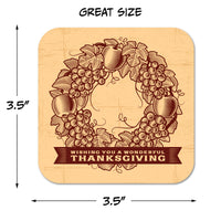 Wishing You a Wonderful Thanksgiving Paper Coaster Set