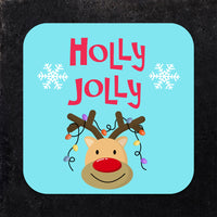 Holly Jolly Reindeer Holiday Paper Coaster Set