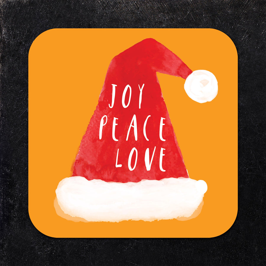 Joy, Peace, Love Christmas Paper Coaster Set
