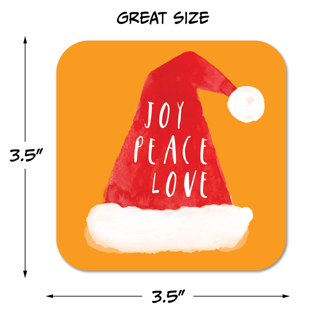 Joy, Peace, Love Christmas Paper Coaster Set