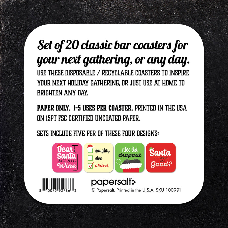 Assorted Satirical Christmas Paper Coaster Set