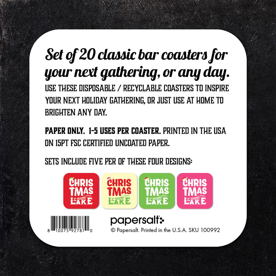 Christmas at the Lake Assorted Paper Coaster Set