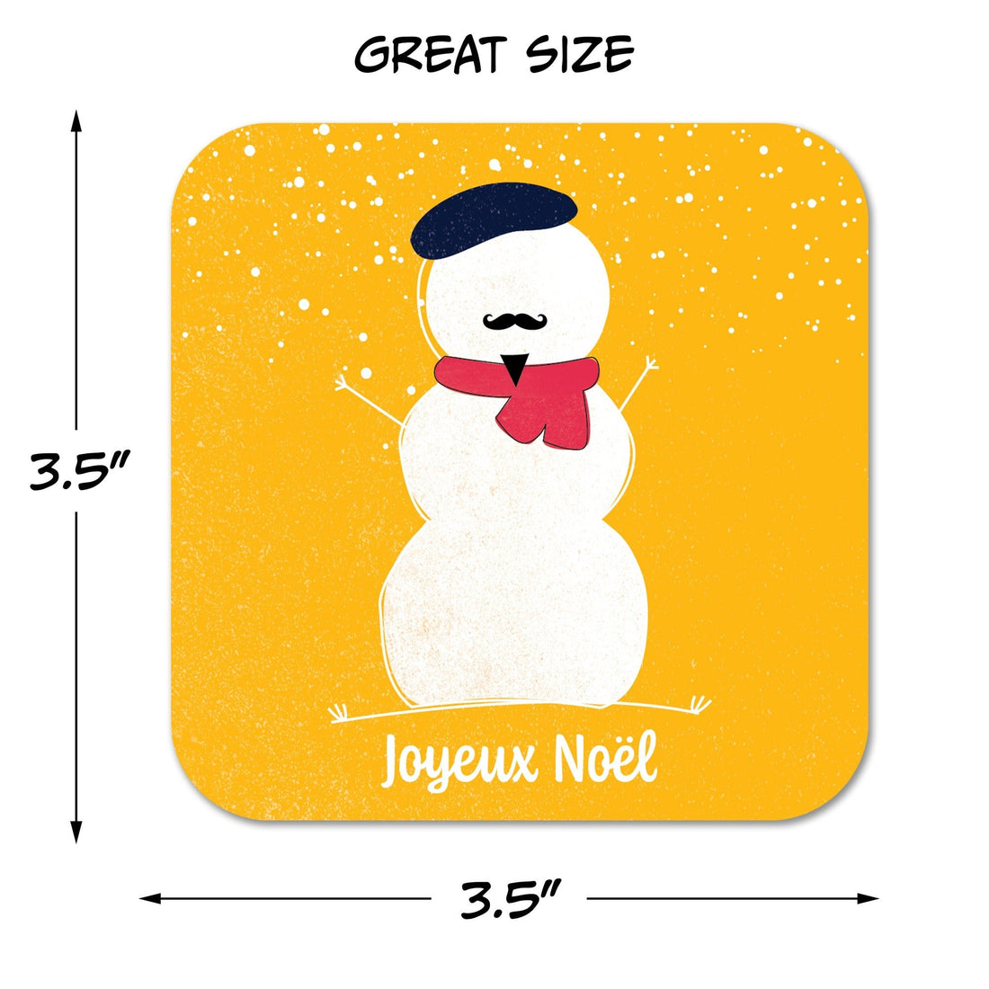 Joyeux Noel (Snowman) Christmas Coaster Set