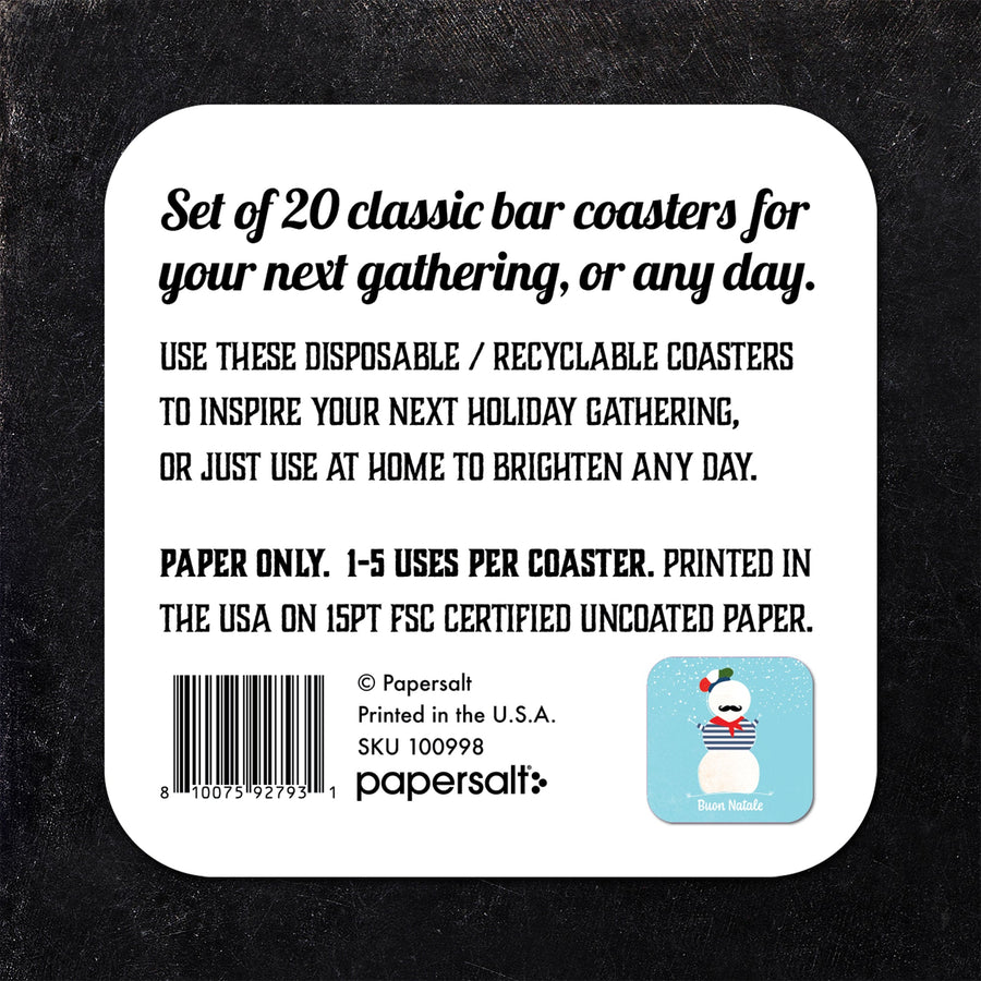 Buon Natale (Snowman) Christmas Coaster Set