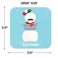Buon Natale (Snowman) Christmas Coaster Set