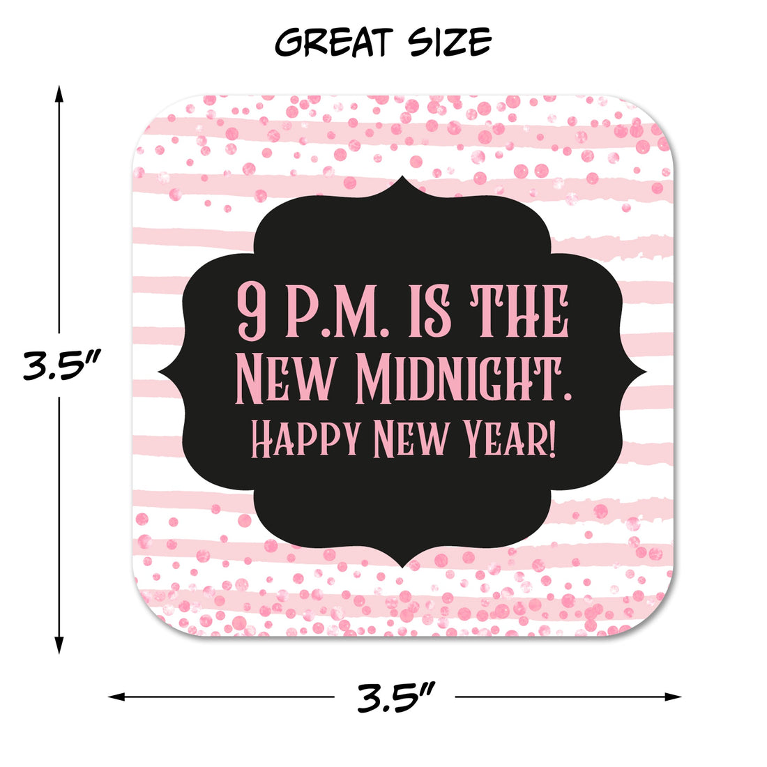 9 P.M. is the New Midnight! New Year's Coaster Set
