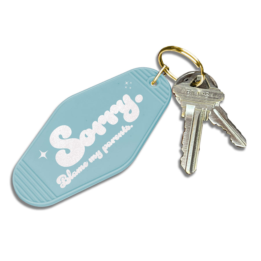 Sorry. Blame My Parents - Gen Z Motel Keychain