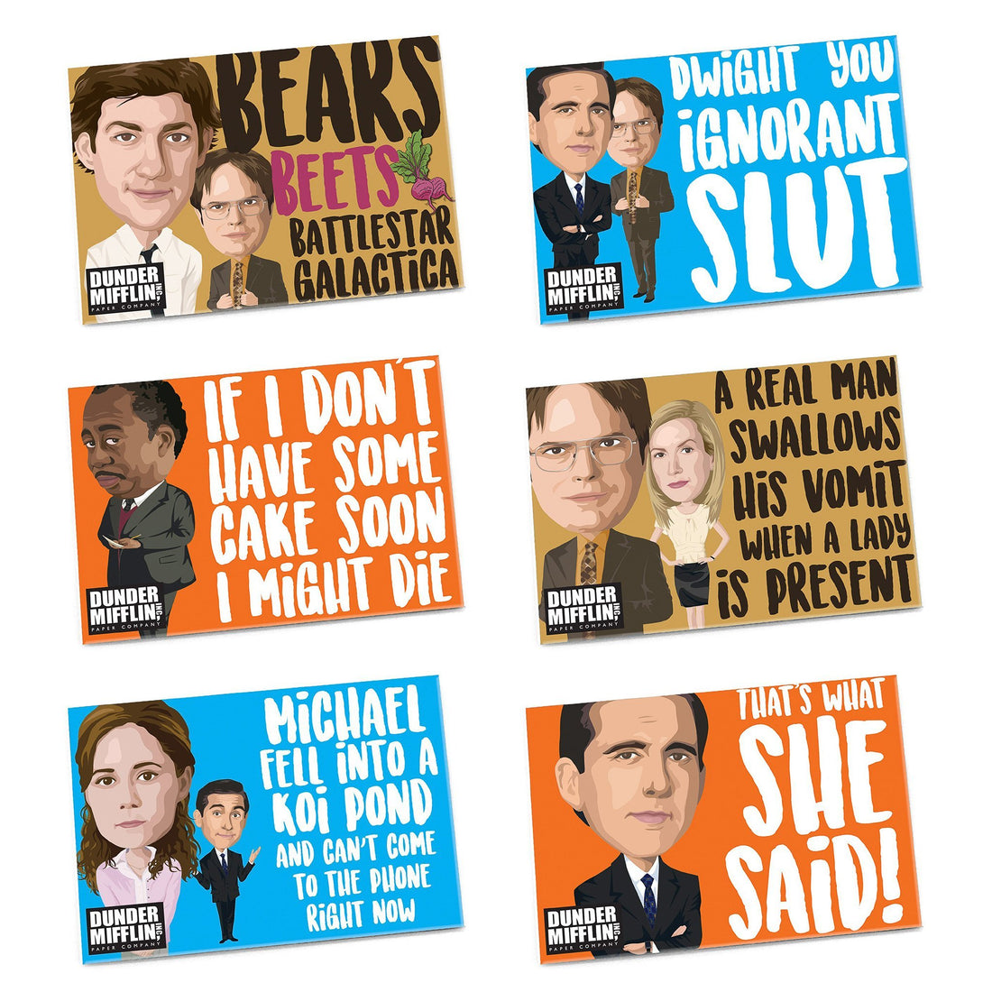 The Office Dunder Mifflin Logo Paper Drink Coasters Set of 6
