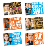 Six stickers featuring different characters and quotes from The Office.