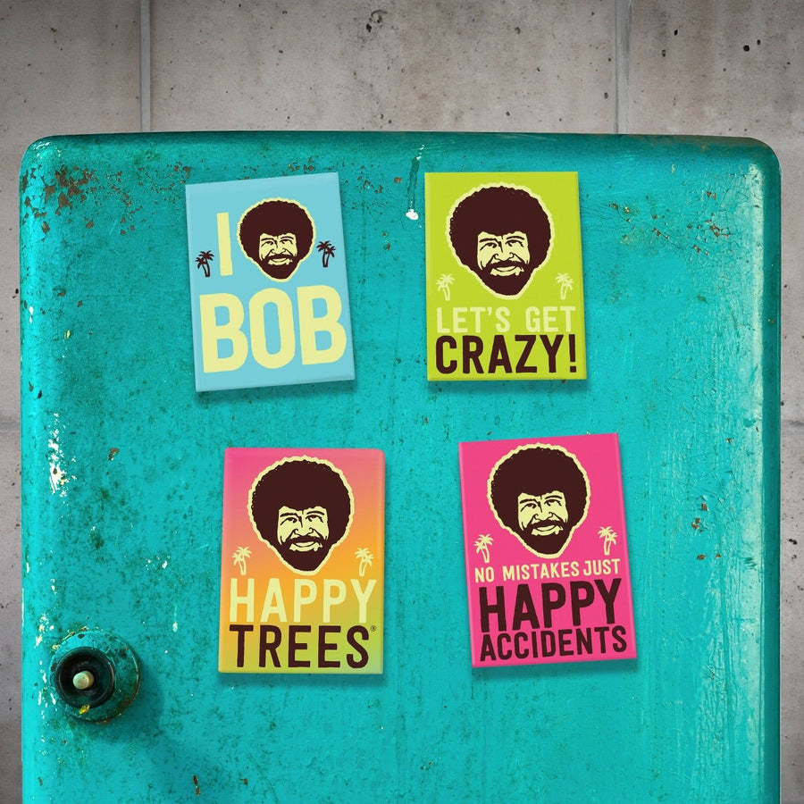 “No Mistakes Just Happy Accidents” Magnet - Official Bob Ross Merchandise