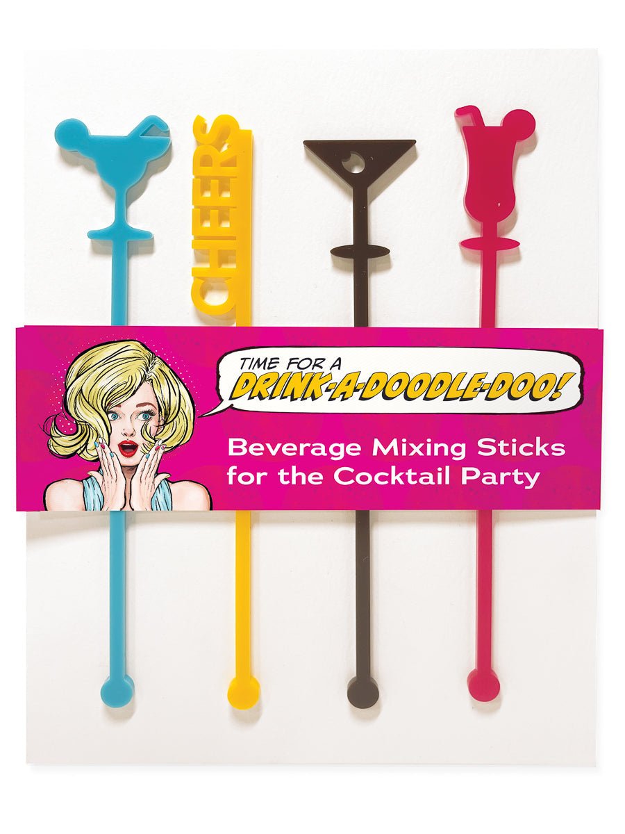 Retro Cocktail Party Drink Stirrers (Set of 4)