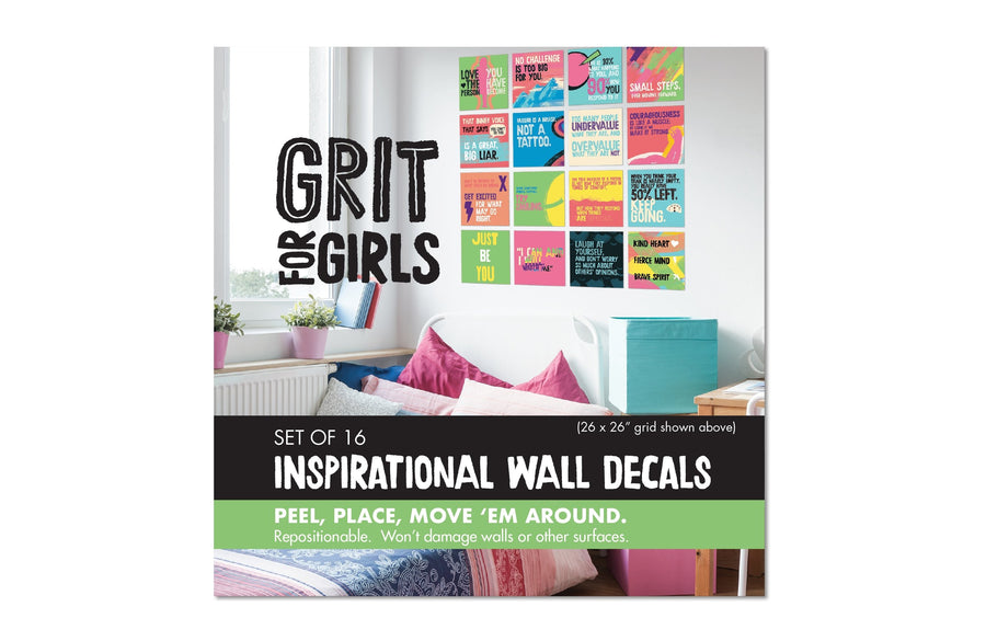grit for girls inspirational wall decal set cover packaging