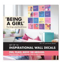 being a girl inspirational wall decal set cover packaging