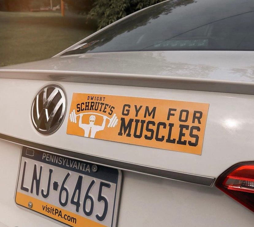 Dwight Schrute’s "Gym for Muscles" Bumper Sticker - Official The Office Merchandise