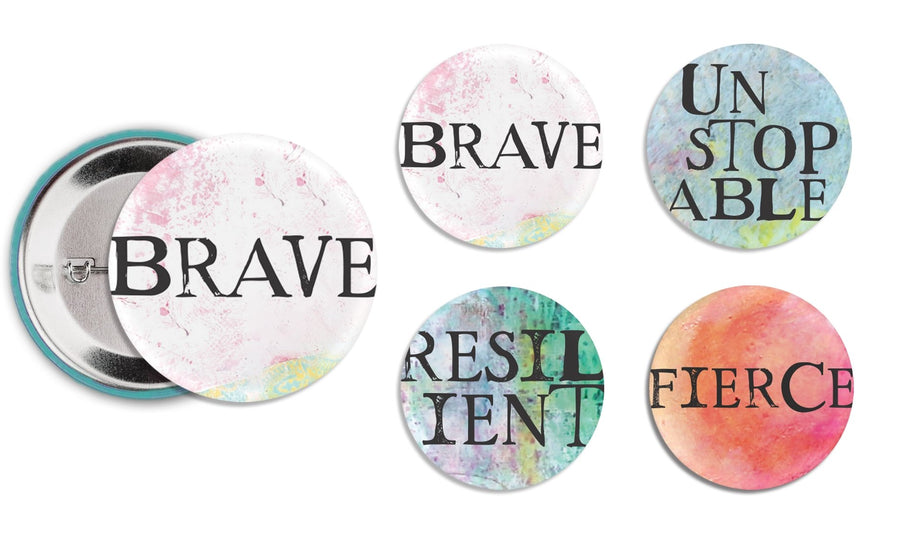 female empowerment set with fierce words close up