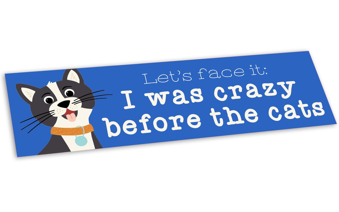 “Lets Face It I was Crazy Before the Cats” Bumper Sticker