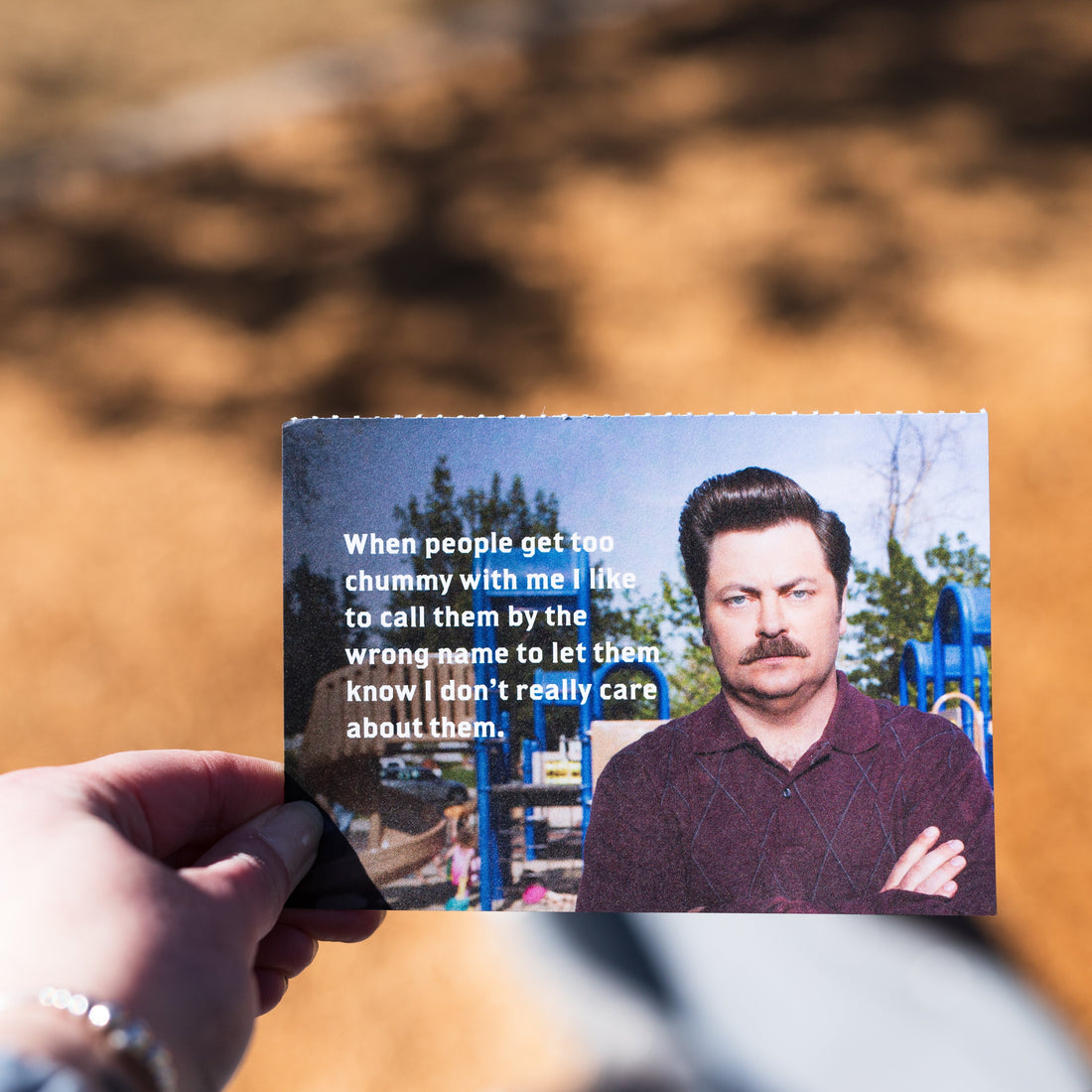 An image of a quote notecard from our Ron Swanson Quote Notebook.