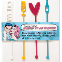 Engagement/Newlywed Acrylic Drink Stirrers (Set of 4)