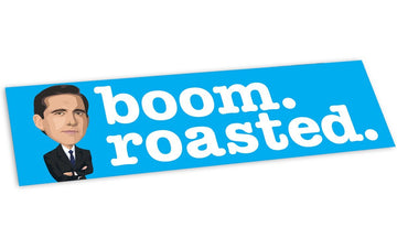 "Boom Roasted" Caricature Bumper Sticker - Official The Office Merchandise