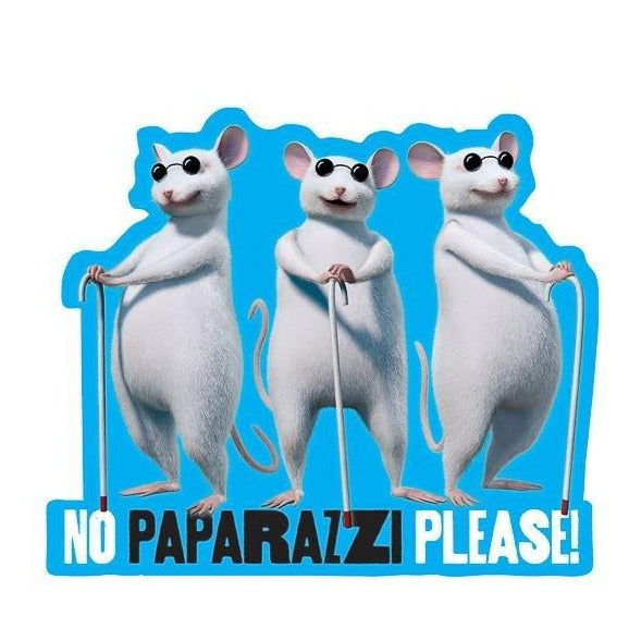 Three Blind Mice "No Paparazzi Please" Vinyl Sticker - Official DreamWorks Shrek Merchandise