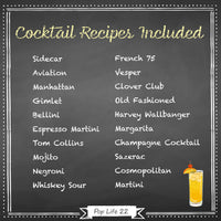 Time for a Drink-a-Doodle Doo! - Classic Cocktail Recipe Note Cards