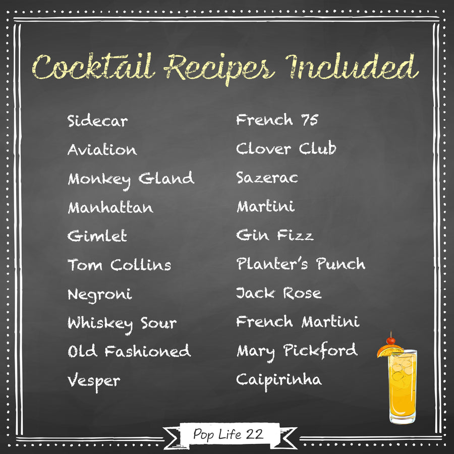 Time for a Drinky Winky! - Classic Cocktail Recipe Jumbo Note Cards