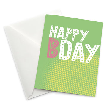 Birthday Card: Happy BDay - Green
