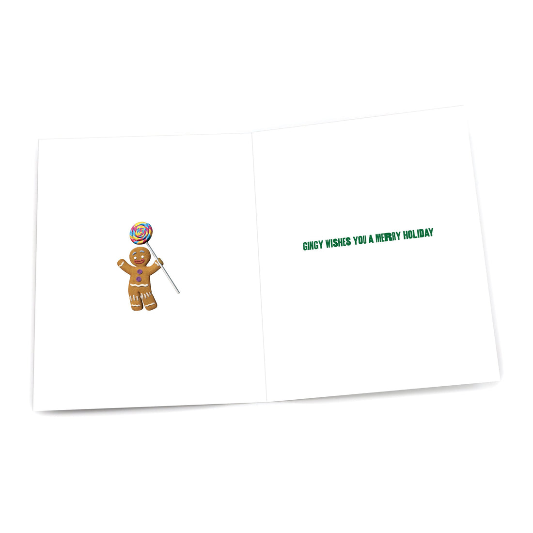 Gingy "Love, Peace & Gumdrop Buttons" Holiday Card