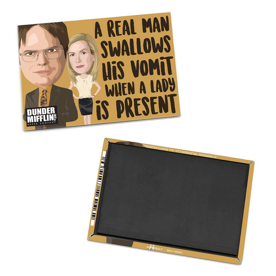 "A Real Man Swallows His Vomit" Magnet - Official The Office Merchandise