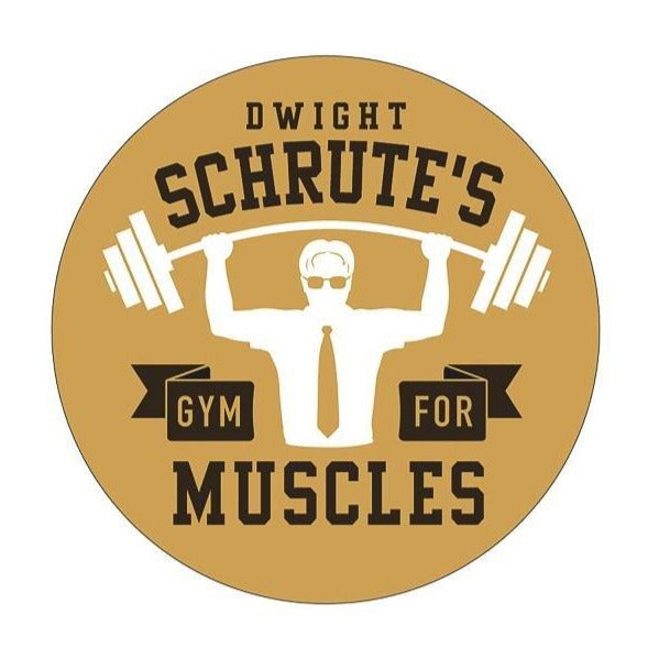 An image of our Dwight Schrute’s Gym for Muscles sticker. 