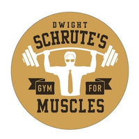 An image of our Dwight Schrute’s Gym for Muscles sticker. 