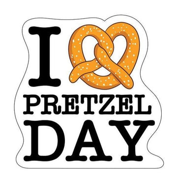 An image of our I Love Pretzel Day sticker.