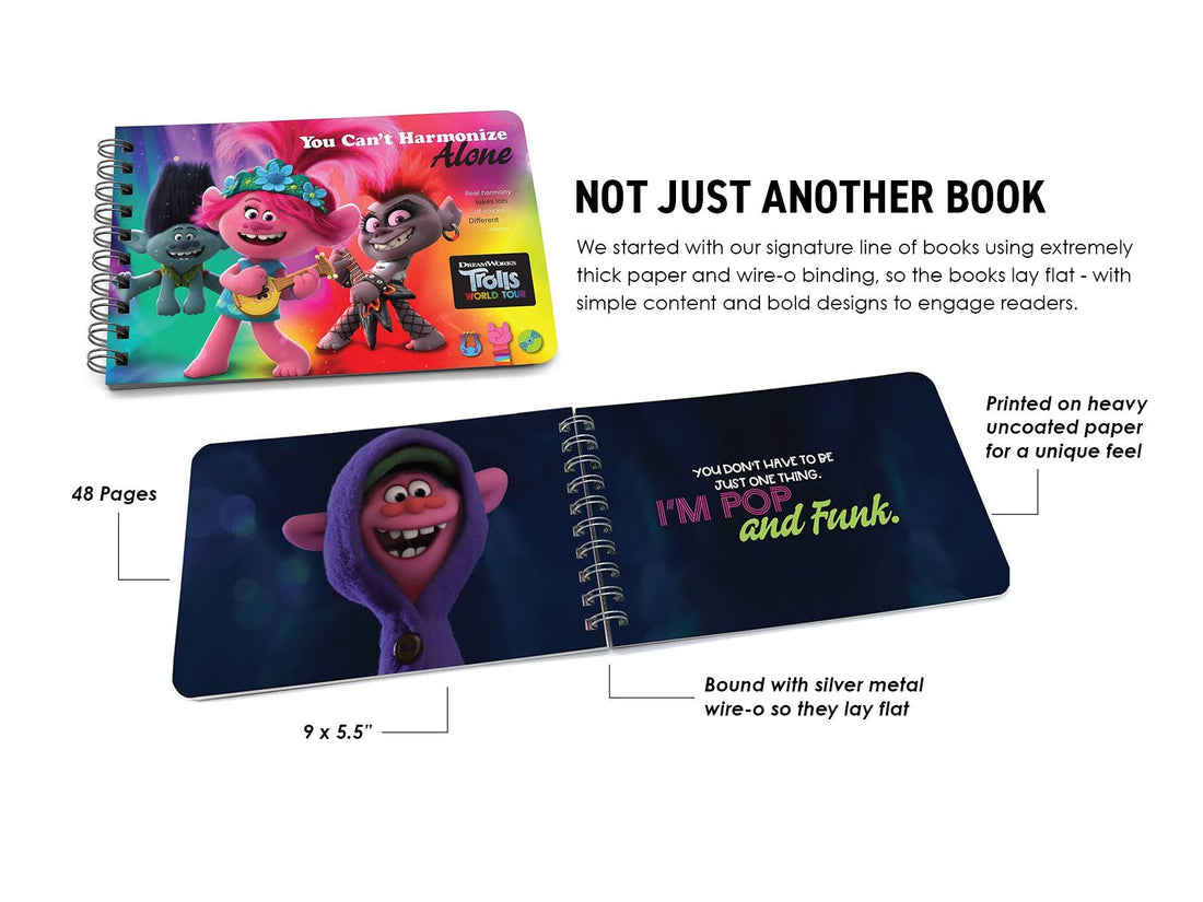 Trolls World Tour "You Can't Harmonize Alone" Quote Book for Kids